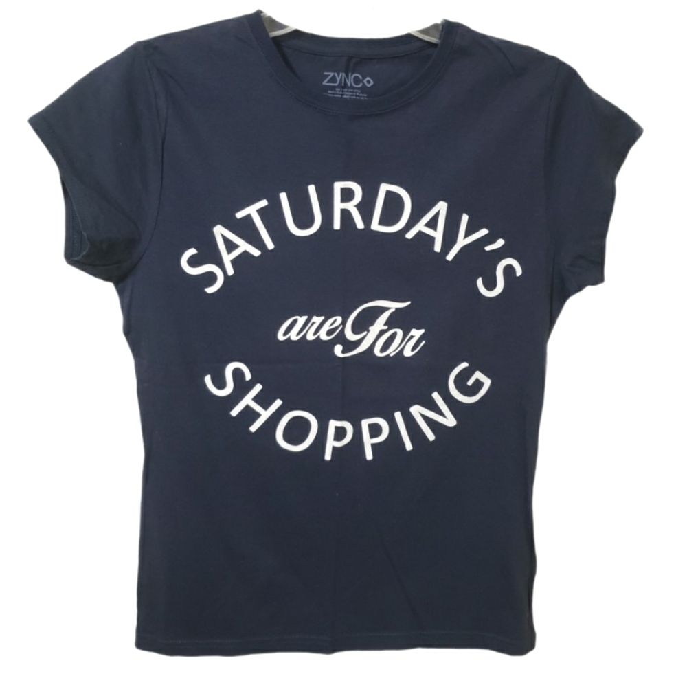 Saturdays are for Shopping Tee T-shirt Top Women's Large NWT